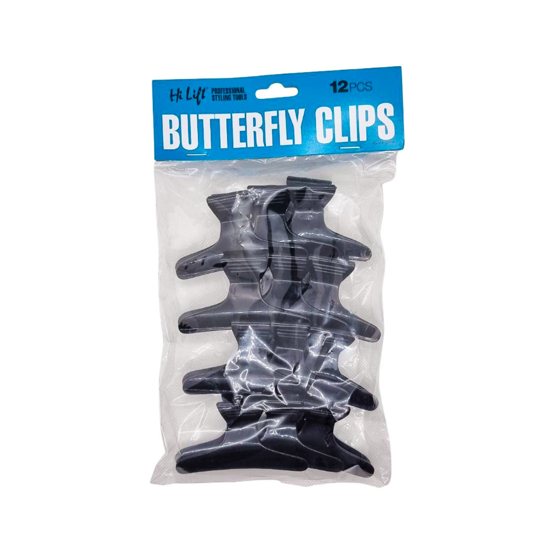 HiLift Black Butterfly Clips - 12PCS