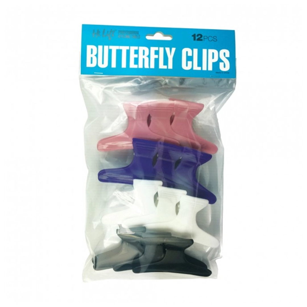 HiLift Assorted Butterfly Clips - 12PCS