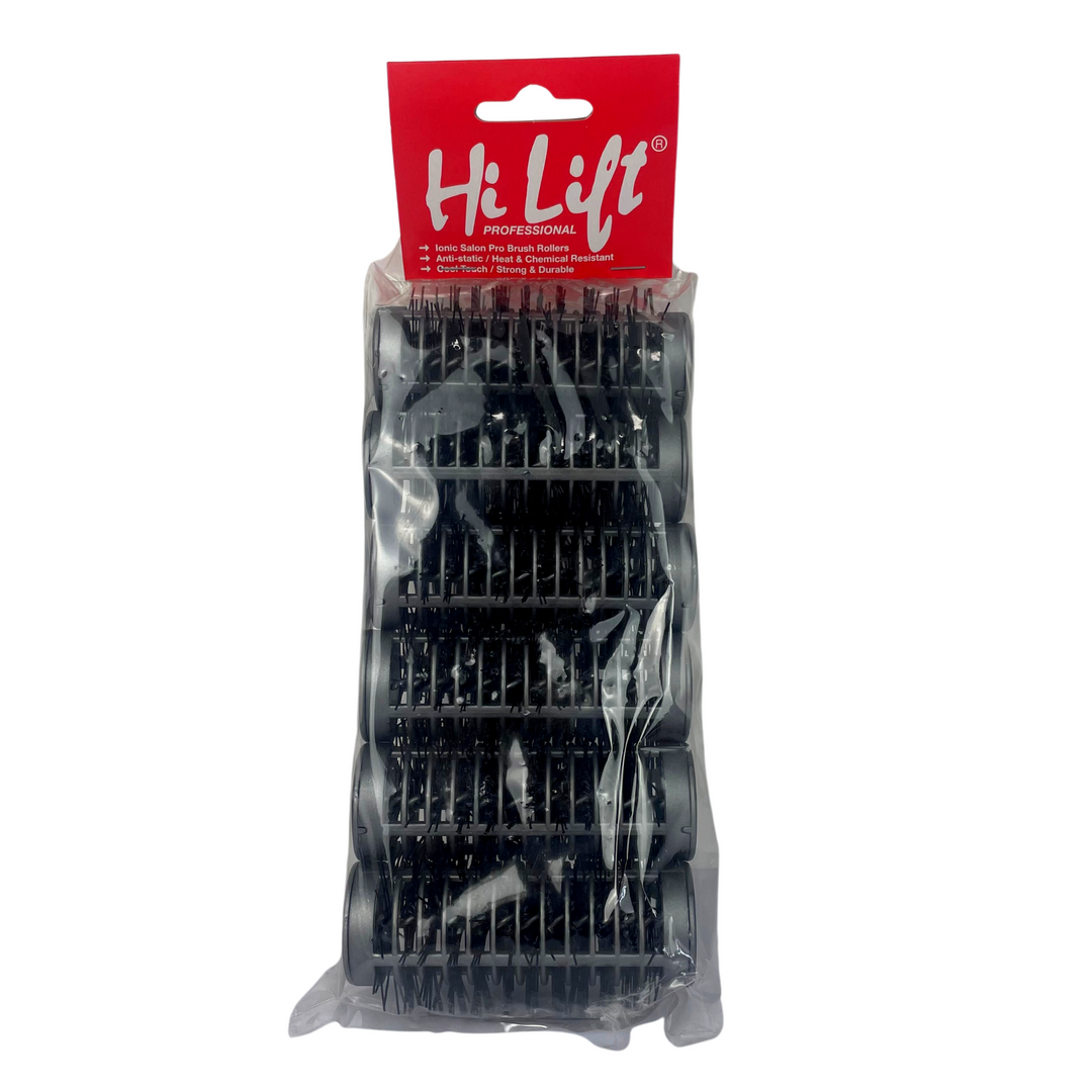 HiLift Ionic Salon Pro Brush Rollers - Black (6pcs)