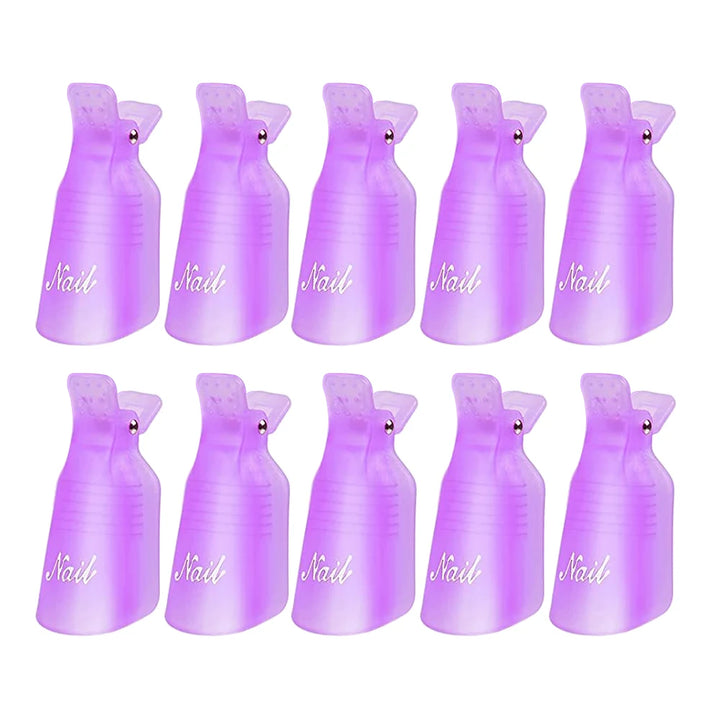 10 pieces Silicone Soak-Off Gel, SNS Remover Nail Clips