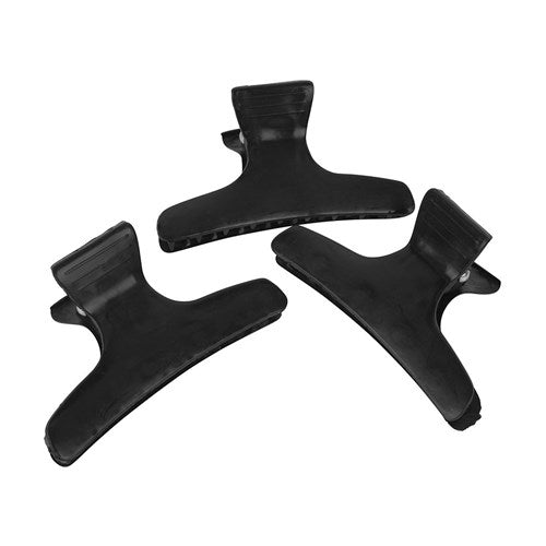 Salon Smart Black Butterfly Clips - 12PCS