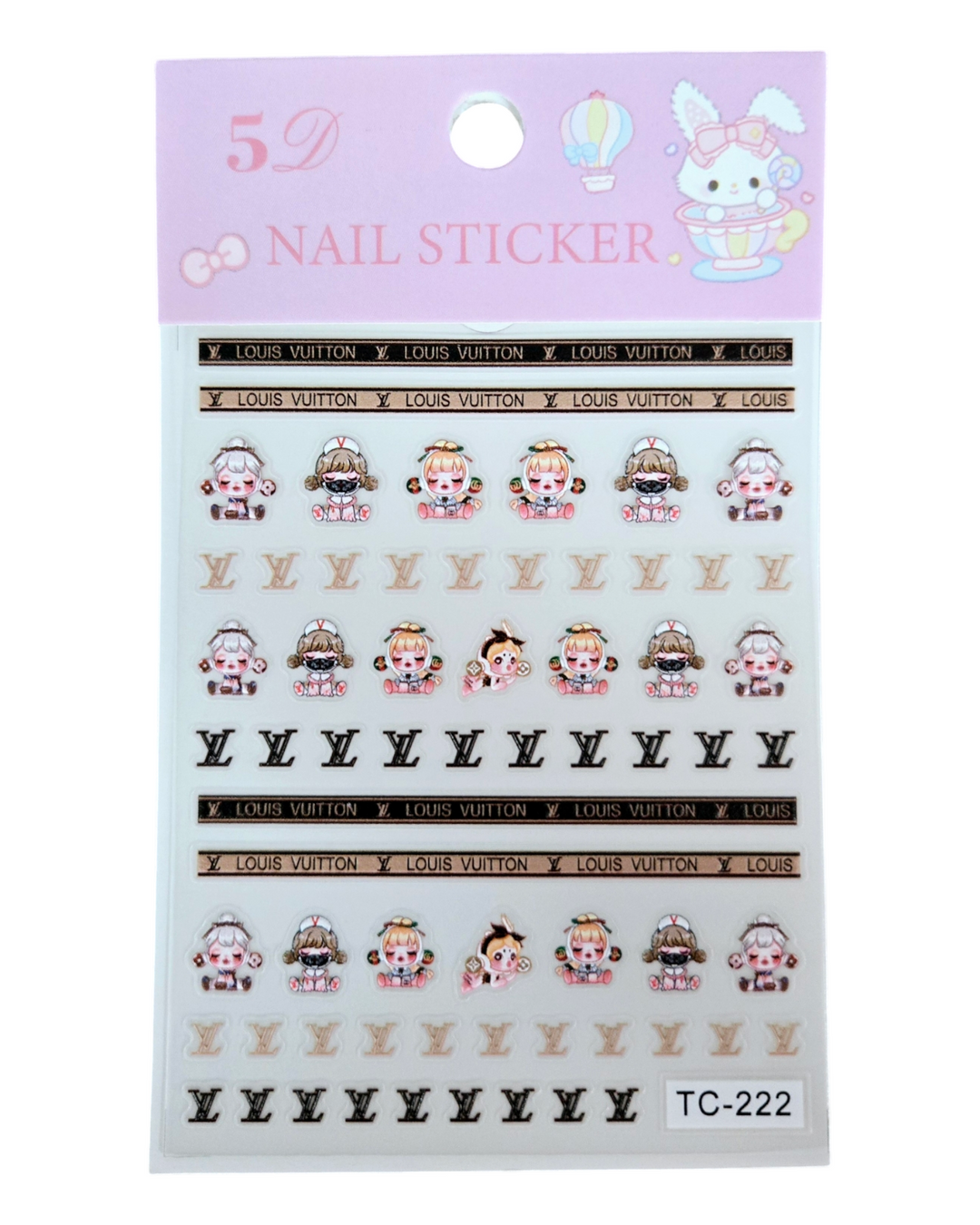 Designer Brands Nail Art Stickers Set - Louis Vuitton (TC-222)