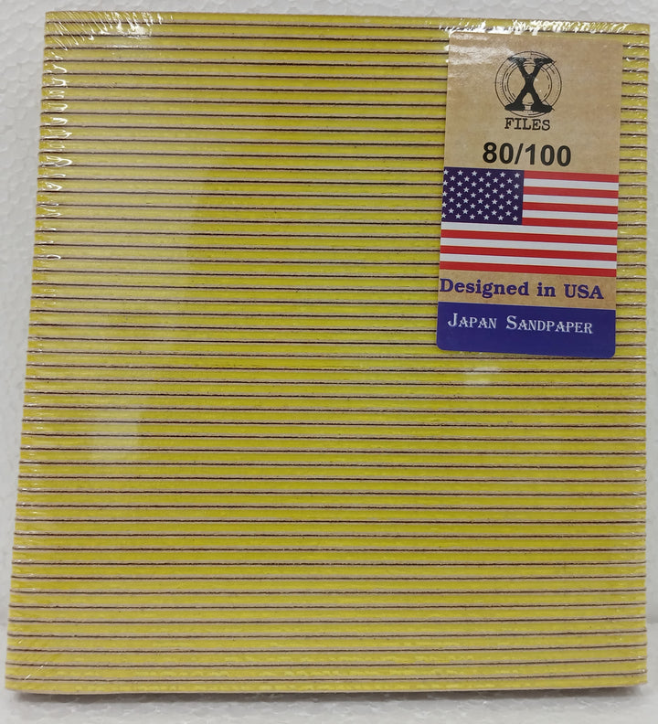 X Files - Nail Files 80/100 Brown Yellow - 50 pcs