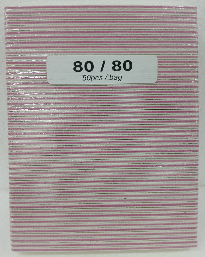 AEON Nail Files 80/80 White Pink - 50 pcs