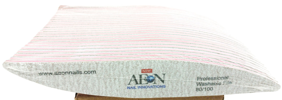 AEON Nail Files 80/100 White - Curve - 25 pcs