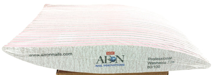 AEON Nail Files 80/100 White - Curve - 25 pcs