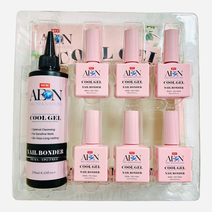 AEON - COOL GEL HEMA/ TPO FREE - Nail Bonder Kit ( 250ml + 6x20ml )