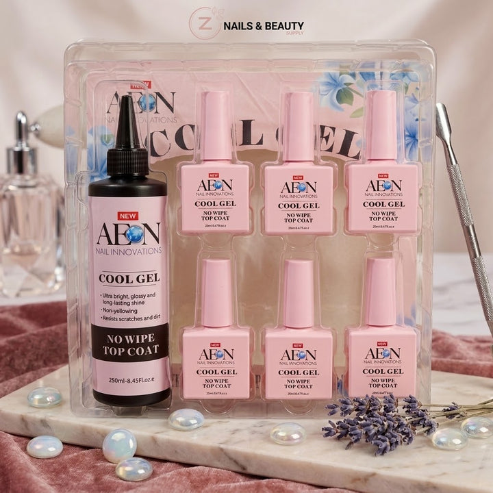 AEON - COOL GEL NO WIPE - Top Coat Kit ( 250ml + 6x20ml )