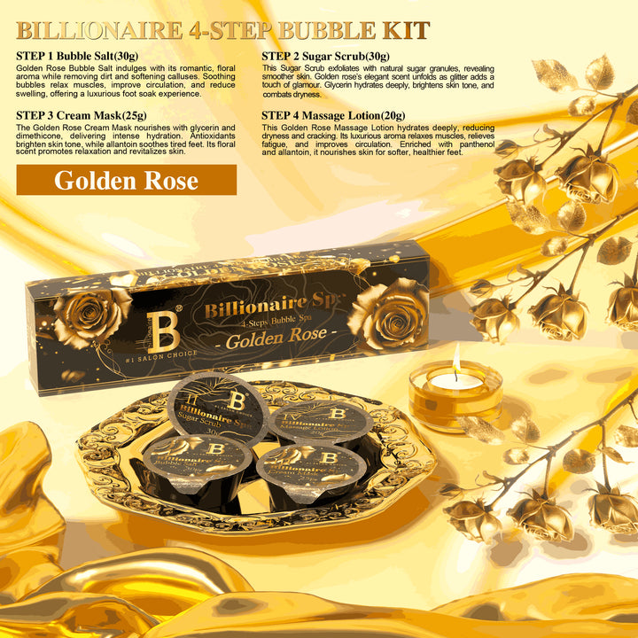 Billionaire Spa Bubble Kit  - Golden Rose - 4 steps