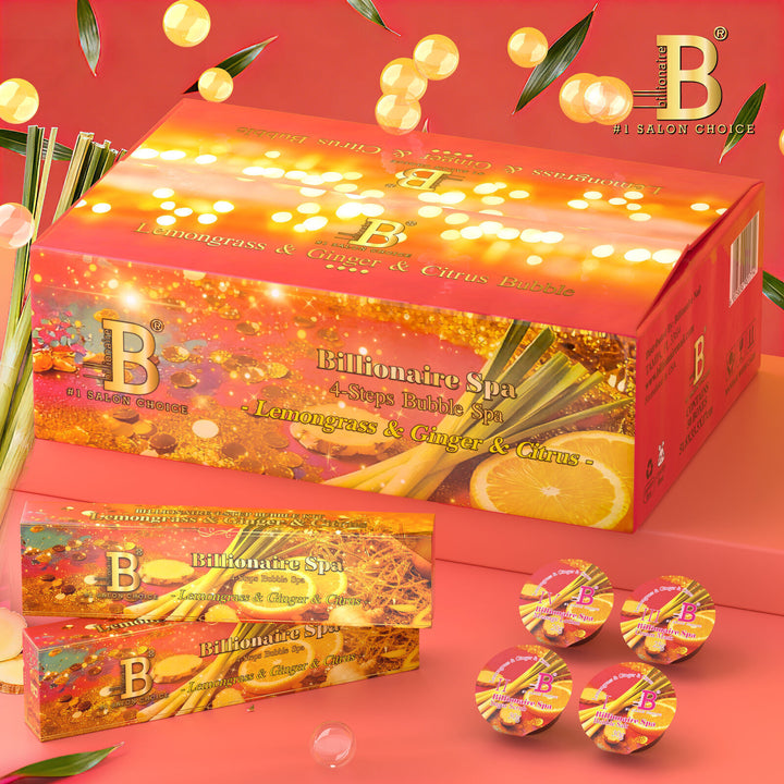 Billionaire - Spa Bubble Deluxe Pedicure Kit - Lemongrass &amp; Ginger &amp; Citrus - 4 steps