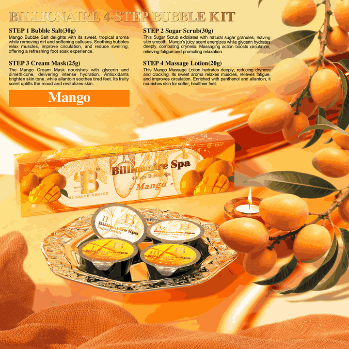 Billionaire Spa Bubble Kit  - Mango - 4 steps