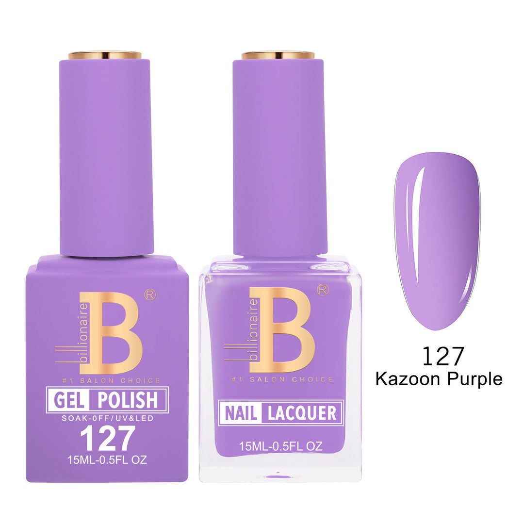 Billionaire 127 Kazoon Purple - Imperial Collection Gel &amp; Lacquer Duo 15ml
