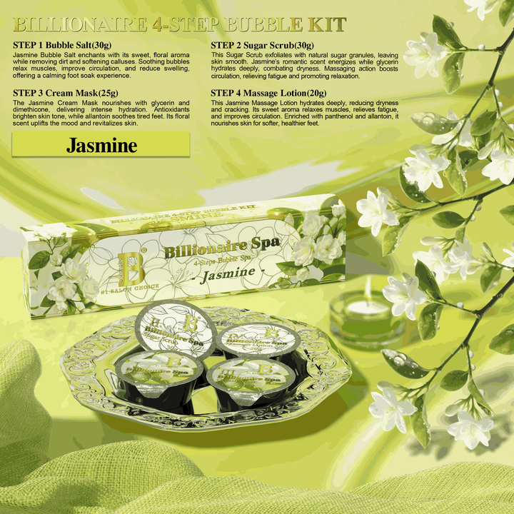 Billionaire - Spa Bubble Deluxe Pedicure Kit - Cucumber &amp; Melon - 4 steps