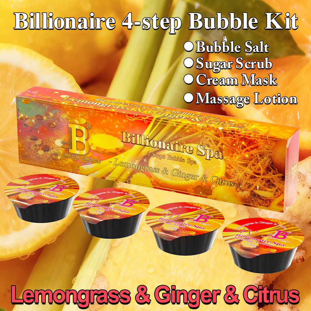 Billionaire - Spa Bubble Deluxe Pedicure Kit - Lemongrass &amp; Ginger &amp; Citrus - 4 steps