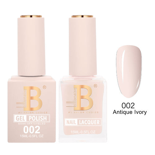 Billionaire 002 Antique Ivory - Imperial Collection Gel &amp; Lacquer Duo 15ml