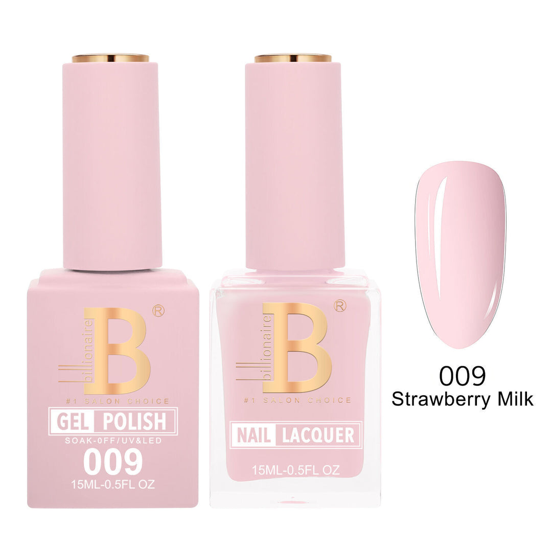 Billionaire 009 Strawberry Milk - Imperial Collection Gel &amp; Lacquer Duo 15ml