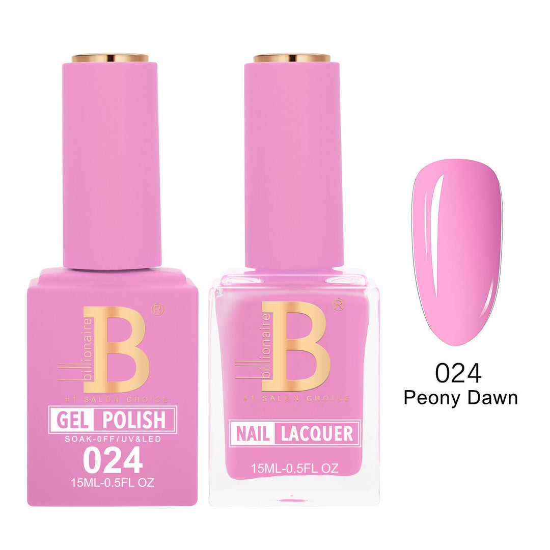 Billionaire 024 Peony Dawn - Imperial Collection Gel &amp; Lacquer Duo 15ml