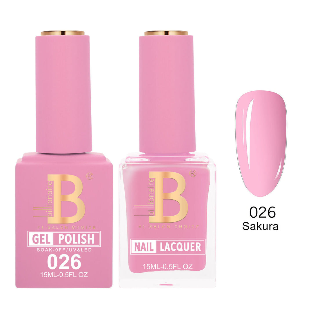 Billionaire 026 Sakura - Imperial Collection Gel &amp; Lacquer Duo 15ml
