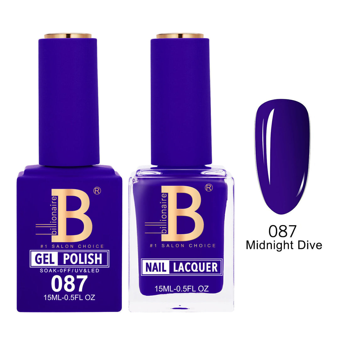 Billionaire 087 Midnight Dive - Imperial Collection Gel &amp; Lacquer Duo 15ml