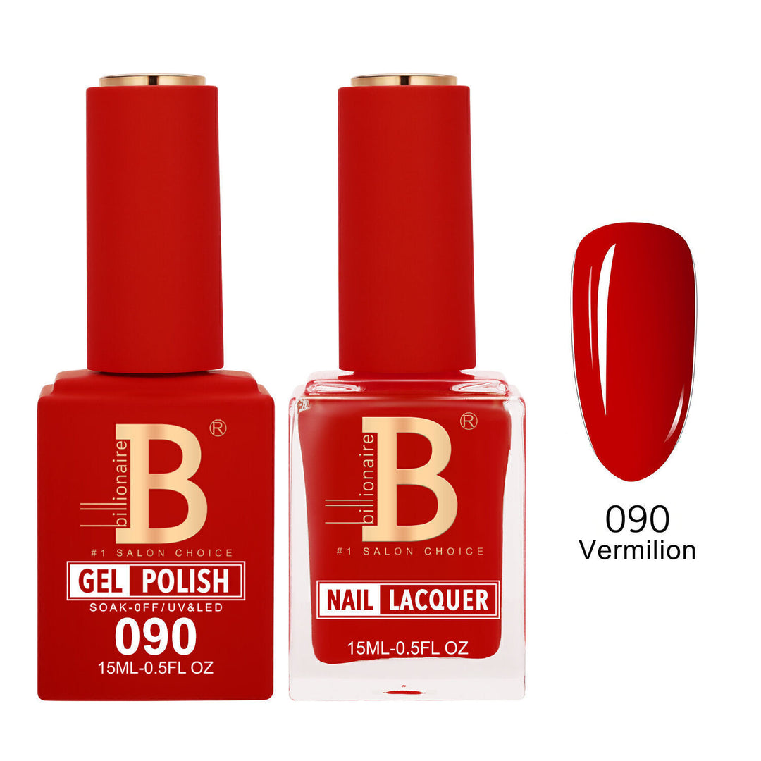 Billionaire 090 Vermilion - Imperial Collection Gel &amp; Lacquer Duo 15ml