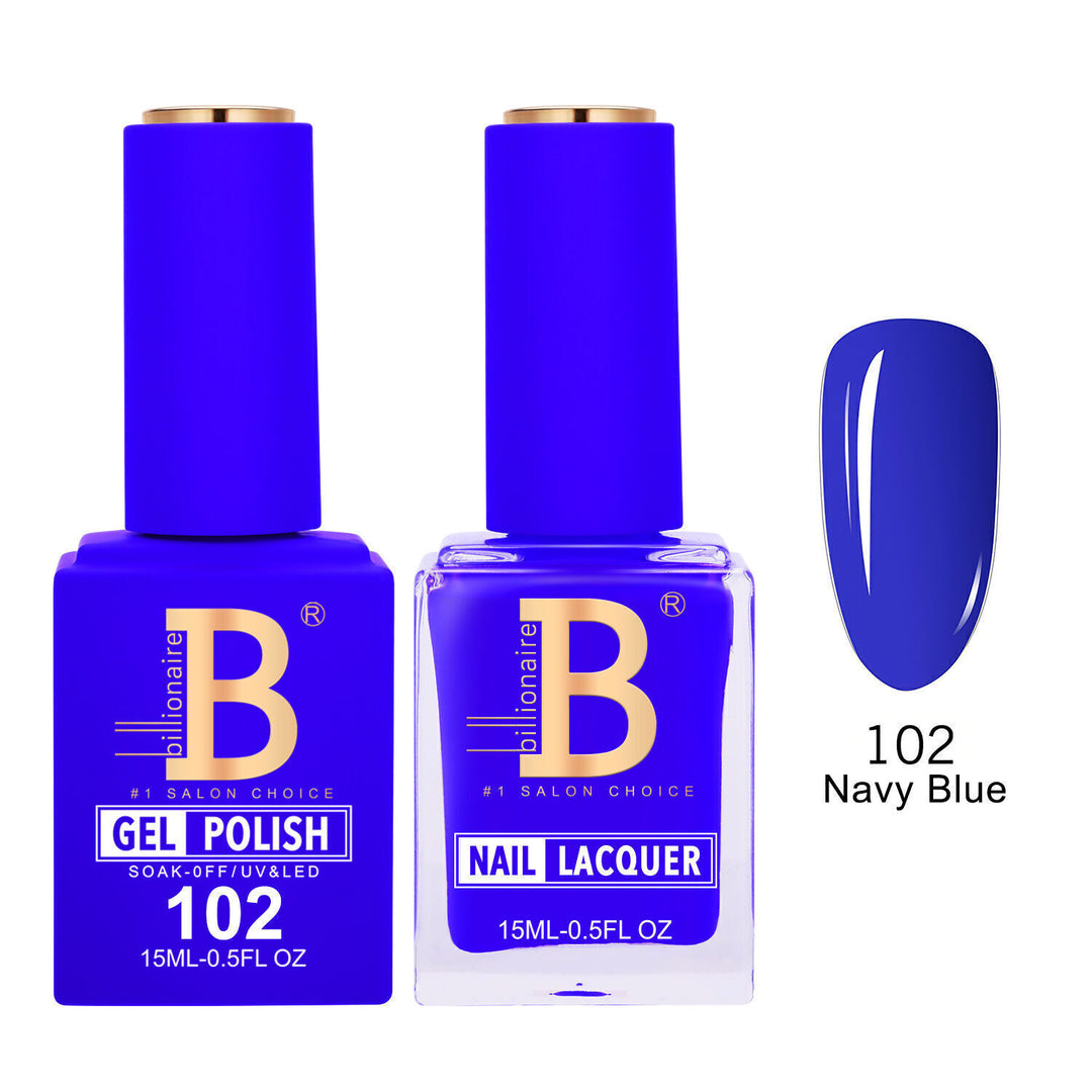 Billionaire 102 Navy Blue - Imperial Collection Gel &amp; Lacquer Duo 15ml
