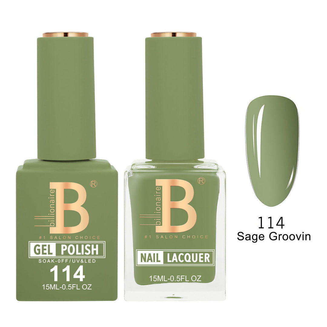 Billionaire 114 Sage Groovin - Imperial Collection Gel &amp; Lacquer Duo 15ml