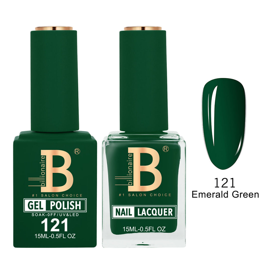 Billionaire 121 Emerald Green - Imperial Collection Gel &amp; Lacquer Duo 15ml