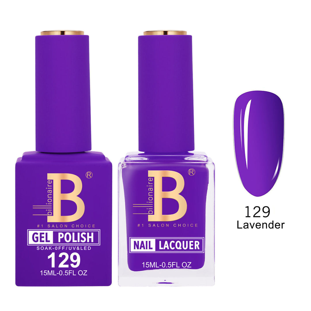 Billionaire 129 Lavender - Imperial Collection Gel &amp; Lacquer Duo 15ml