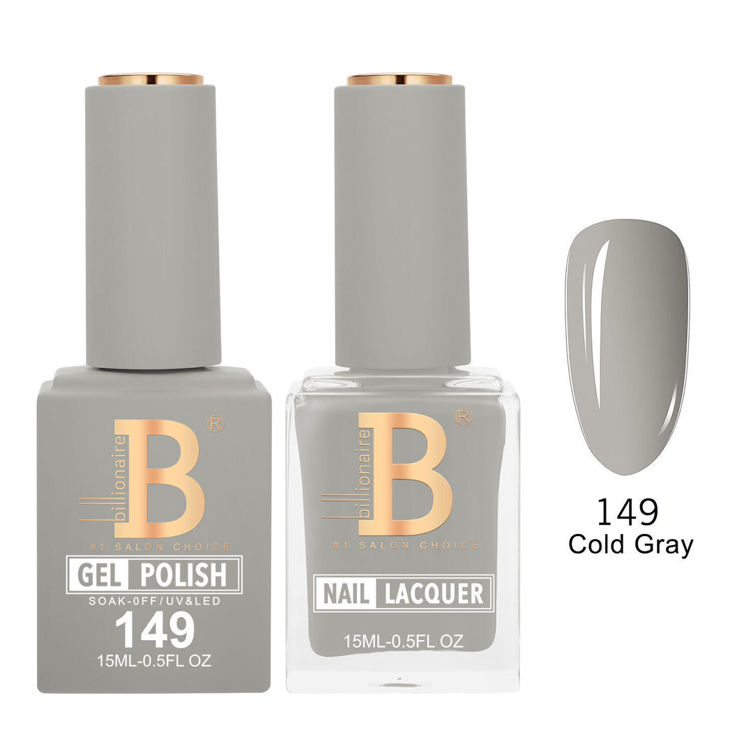 Billionaire 149 Cold Gray - Imperial Collection Gel &amp; Lacquer Duo 15ml