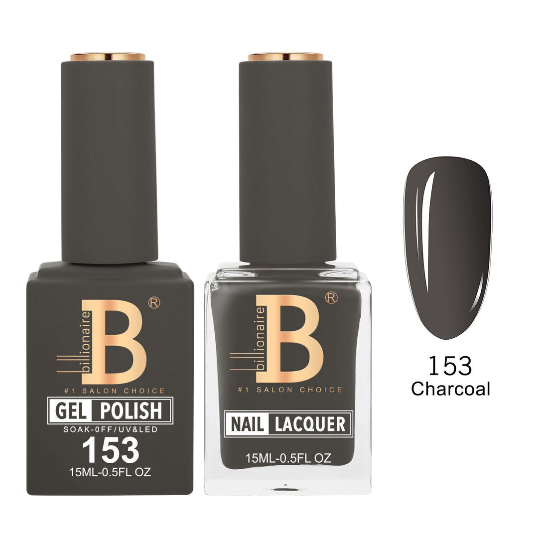 Billionaire 153 Charcoal - Imperial Collection Gel &amp; Lacquer Duo 15ml