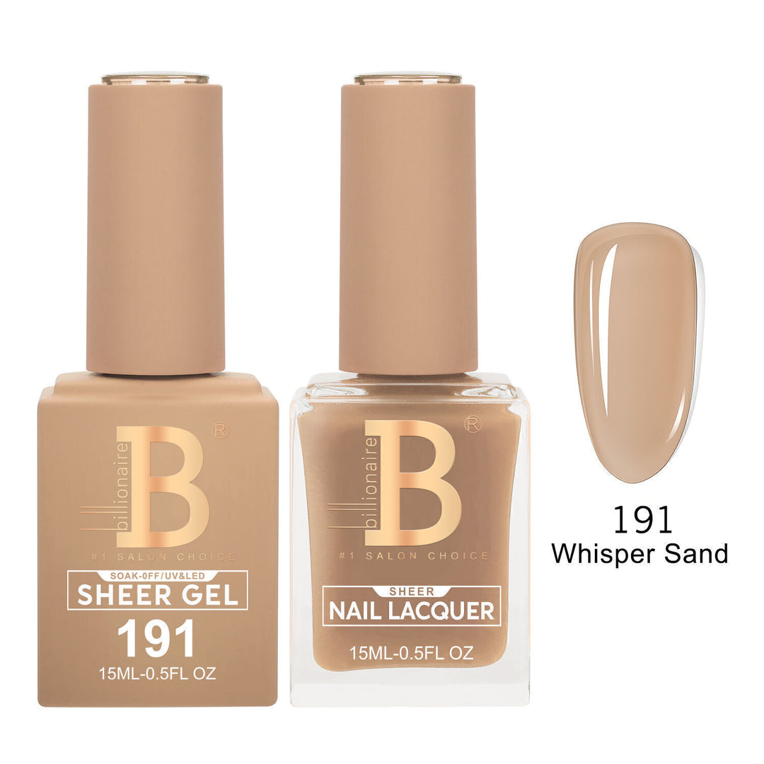 Billionaire 191 Whisper Sand - Imperial Collection Gel &amp; Lacquer Duo 15ml