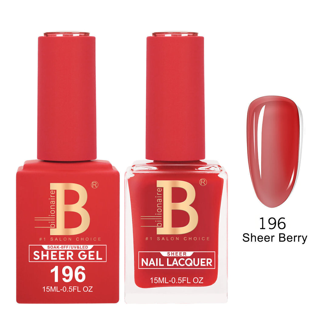 Billionaire 196 Sheer Berry - Imperial Collection Gel &amp; Lacquer Duo 15ml