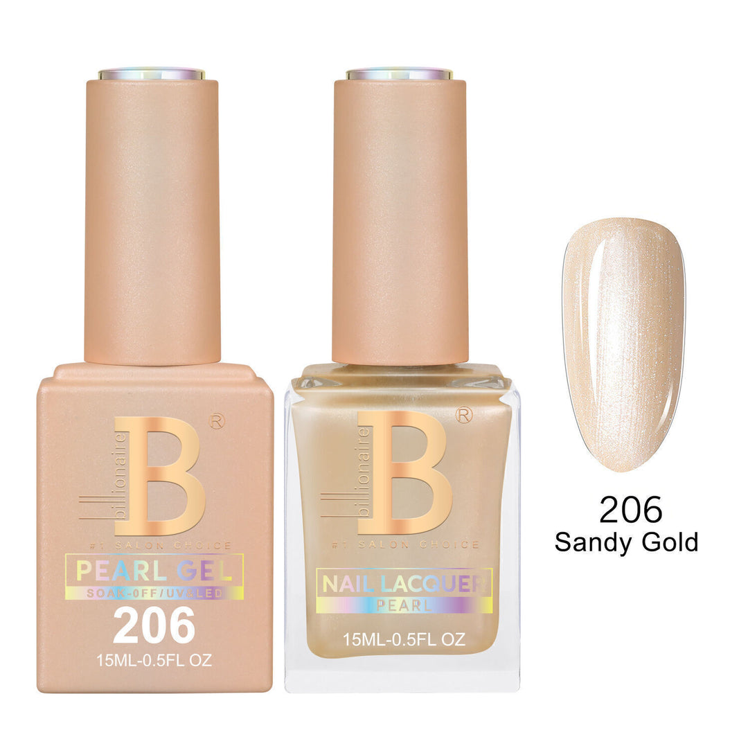 Billionaire 206 Sandy Gold - Imperial Collection Gel &amp; Lacquer Duo 15ml
