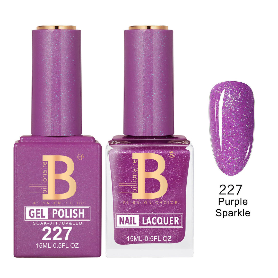 Billionaire 227 Purple Sparkle - Imperial Collection Gel &amp; Lacquer Duo 15ml
