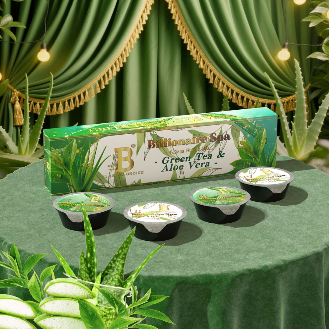 Billionaire Spa Bubble Kit  - Green Tea &amp; Aloe Vera - 4 steps