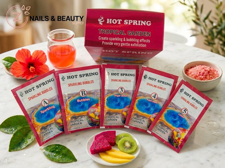 Hot Spring - Sparkling Bubbles - Tropical Garden - 5 Steps