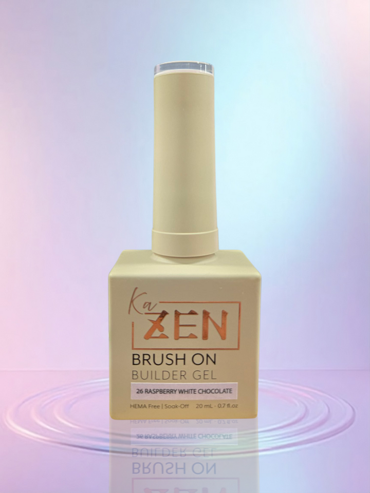 KAZEN | BRUSH ON BUILDER GEL NO.26 Raspberry white chocolate