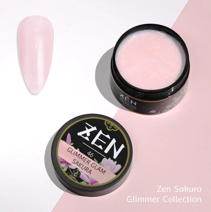 ZEN | Builder Gel Jar No.46 GLIMMER GLAM SAKURA