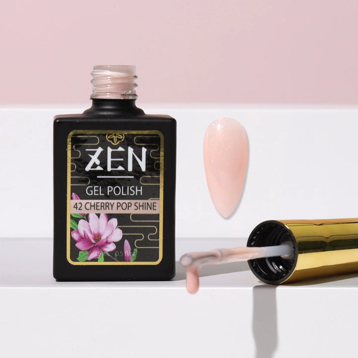 KAZEN | Milky Gel Polish Sakura Glimmer Collection #42 Cherry Pop Shine
