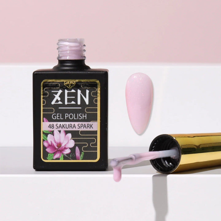 KAZEN | Milky Gel Polish Sakura Glimmer Collection #48 Sakura Spark