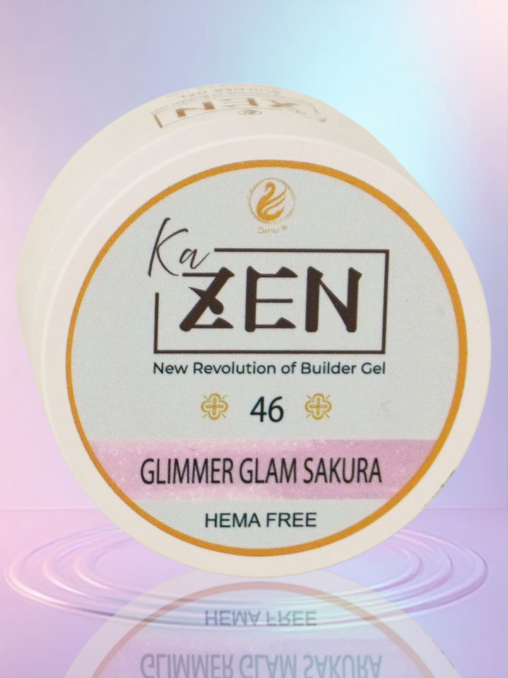 KaZEN Builder Gel - 46 GLIMMER GLAM SAKURA Cream Edition