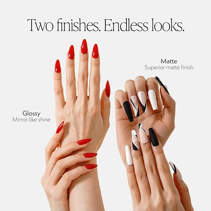 KUPA Gelfinity Gloss &amp; Matte Top Coat, No-Wipe, Long Lasting Soak Off Gel Formula, Chip-Resistant, UV/LED Gel Polish, Set 2*0.5Oz