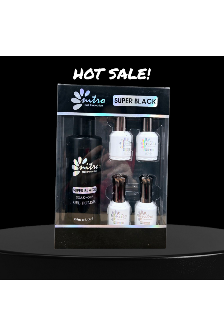 Nitro Super Black Gel Polish Refill Kit 10oz