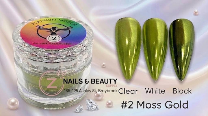 Phoenix - Chrome Platinum Mirror - Moss Gold 