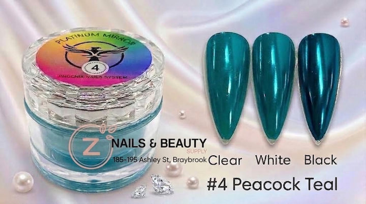 Phoenix - Chrome Platinum Mirror - Peacock Teal 