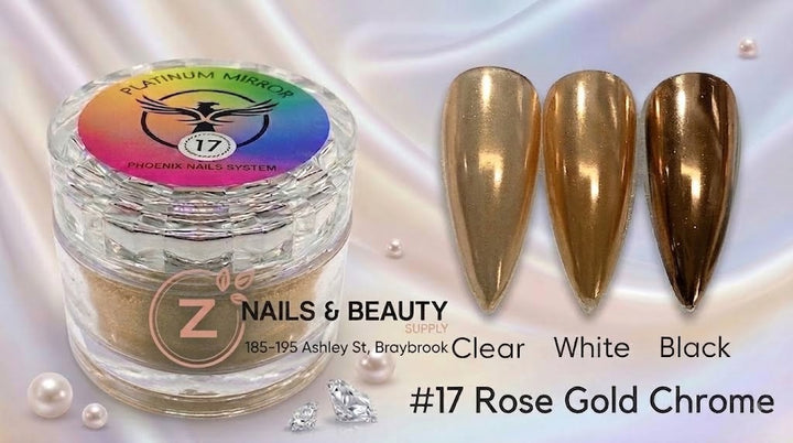Phoenix - Chrome Platinum Mirror - Rose Gold Chrome 