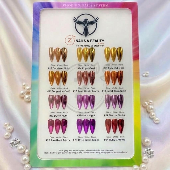 Phoenix - Chrome Platinum Mirror - Rose Gold Illusion 