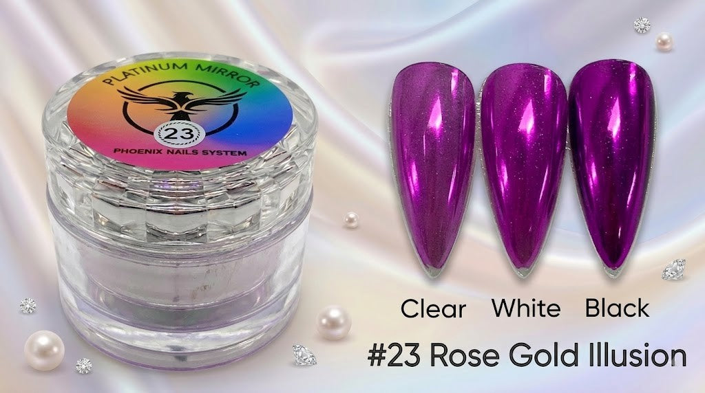 Phoenix - Chrome Platinum Mirror - Rose Gold Illusion 