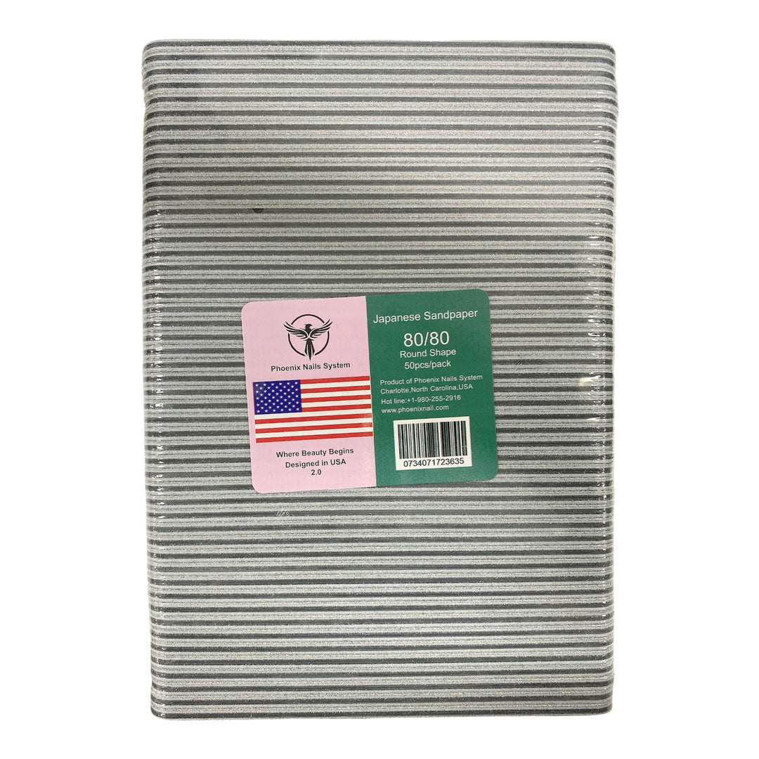 Phoenix - Japanese Sandpaper Round Shape 80/80 2.0 - 50PCS(2cmx18cm)