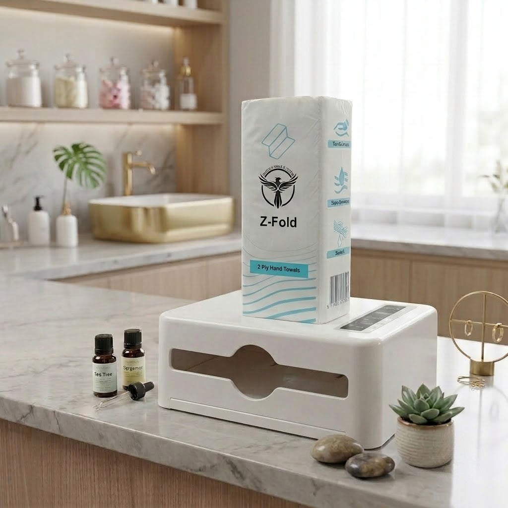 Phoenix Hand Towels &amp; Wall - Mounted Dispenser Set